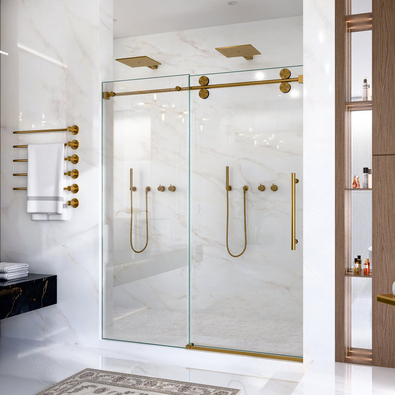56"-60"W x 72"H Frameless Single Sliding Shower Door, photo 5 of 10
