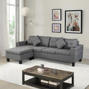 Modern Sectional Sofa Set With L Shape Chaise Lounge, Cup Holder, 4 Seat - Gray by Unique Piece Furniture