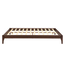 Queen Size Platform Bed Frame With Wood Slat And Metal Support - Chocolate by HouseOfZazla