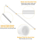 Tension Curtain Rod Spring Load Adjustable Curtain Pole Heavy-Duty Steel 4 Sizes for Bathroom Wardrobe Kitchen Balcony