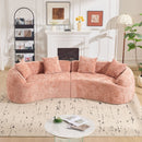 Curved Compressed Sofa, Nordic-Style Design For Living Room