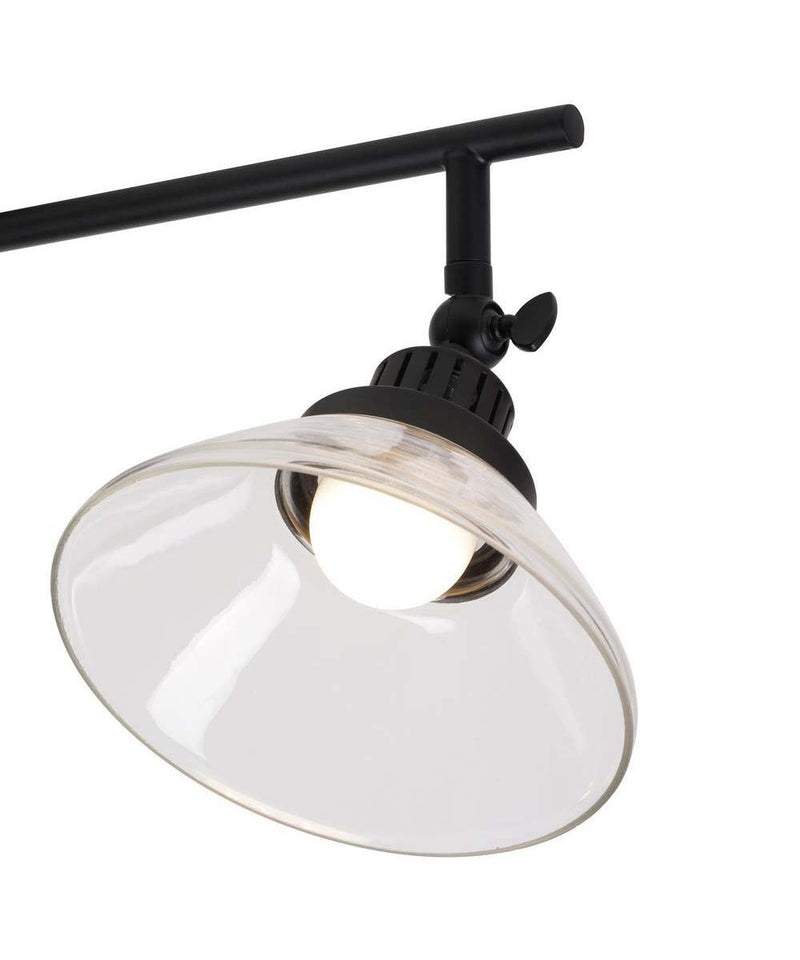 Catalina 23"W 3-Light LED Track Bar Light Fixture, Matte Black with Clear Glass Shades