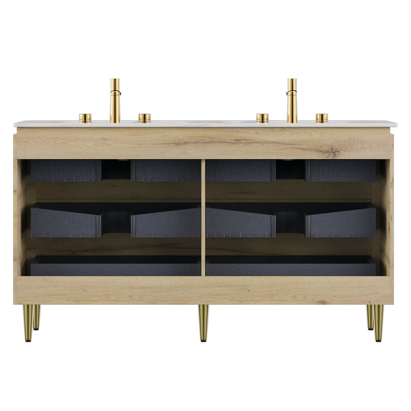 Amara 60" Bathroom Vanity & Sinks, photo 4 of 5