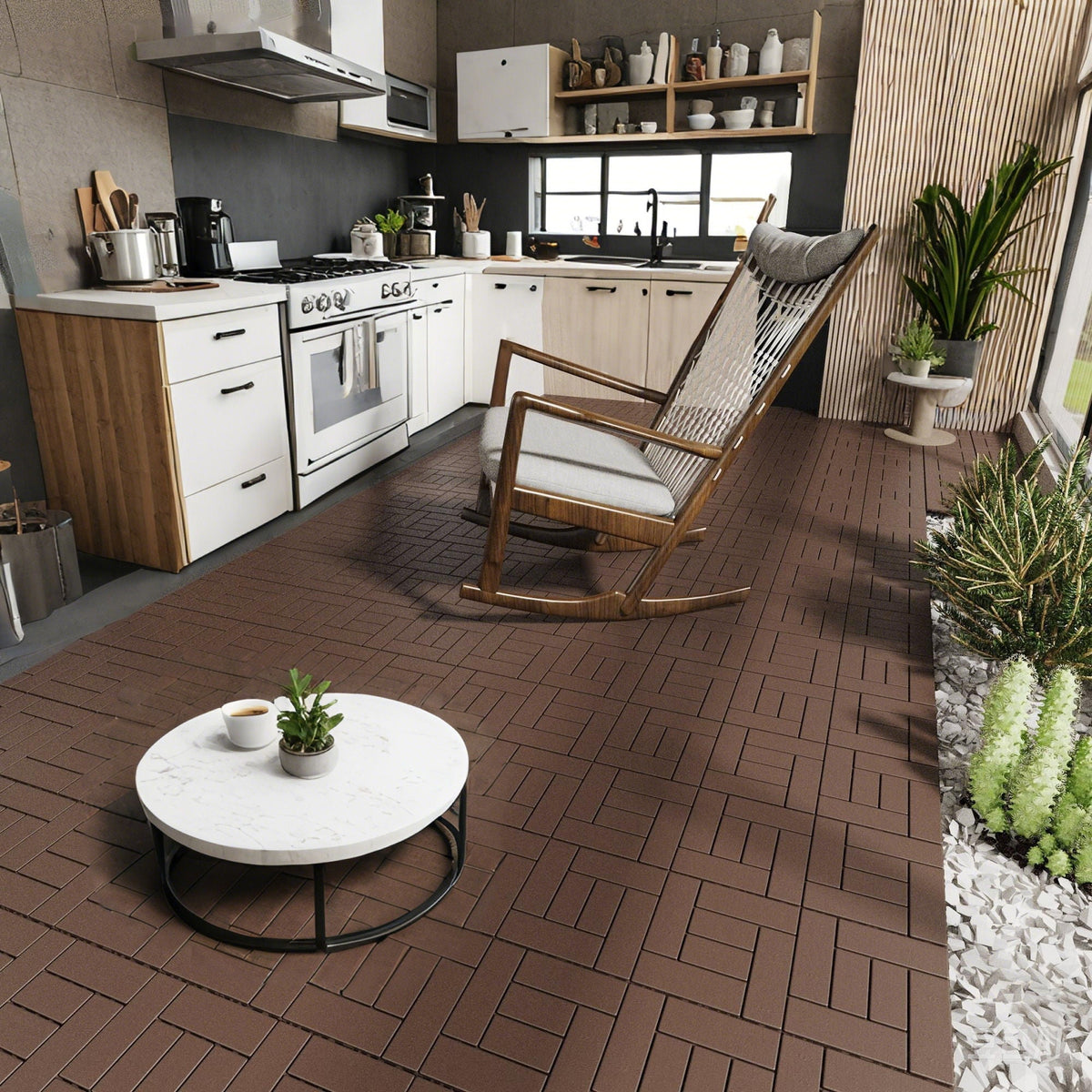 Patio Diy Module Interlocking Decking Tiles Floor, Outdoor And Indoor, Easy And Quick Installation, photo 3 of 12