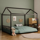 Montessori Style Floor House Shaped Bed With Safety Guardrails by HouseOfZazla