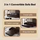 3 In 1 Convertible Sleeper Sofa With Nailhead Trim & Rolled Arm by HouseOfZazla