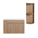 Modern Wall Mounted Bathroom Vanity With Sink And Storage Rack Soft Close Doors Plywood - Imitative Oak by Unique Piece Furniture