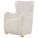 Thornton Faux Fur Upholstered Wingback Lounge Accent Chair Cream