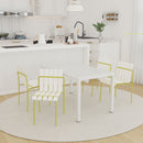 4 Piece Set Of Modern Color Block Designed Single Chairs With Long Table by HouseOfZazla