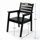 HDPE Outdoor Terrace Dining Chair Set of 2 - Black