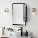 20x28 inch 3 colors with light Black framed Wall mount Medicine Cabinet with Mirror Anti-fog function