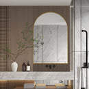 Arched Recessed Medicine Cabinet, Metal Framed Bathroom Wall Cabinet With Mirror And Adjustable Shelves, Wall Mirror With Storage For Bathroom by HouseOfZazla