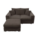 Deep Seat Convertible Sofa With Soft Pillows And Ottomans by HouseOfZazla
