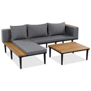 Luxury L-Shaped Acacia Wood Outdoor Sectional Sofa Set by HouseOfZazla