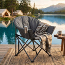 Oversized Camping Chair, Portable Folding Moon Chair with Side Pocket by HouseOfZazla