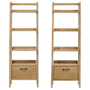 Fabian 2-piece 3-shelf Bookshelf with Drawer Distressed Light Brown