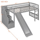 Loft Stairway Bed With 2 Drawers, Convertible Ladder And Slide by HouseOfZazla