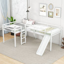 L Shaped Loft Bed With Ladder And Slide