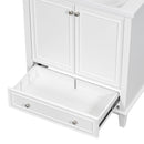 30" Bathroom Vanity with Sink Combo, Multi-functional Bathroom Cabinet with Doors and Drawer, Solid Frame and MDF Board, White