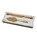 Knife & Server Set In Gold Tone Finish by creativegiftsdirect