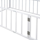 Metal Floor Bed Frame With Fence And Door by HouseOfZazla