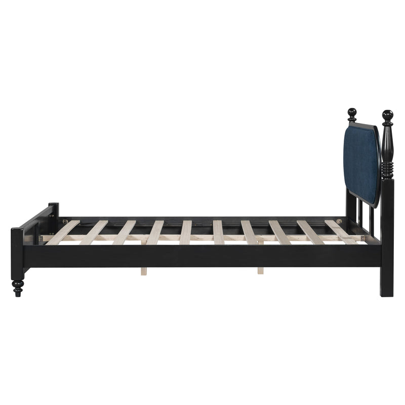 Queen Bed Frame, Solid Wood Platform with Slats, photo 8 of 10