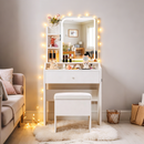 White Vanity Set with Smart LED Mirror