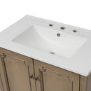 Vintage Bathroom Vanity With Ceramic Sink, Adjustable Shelves by HouseOfZazla