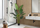 60" Tall, Artificial Plant, Bird Of Paradise Tree, Indoor, Faux, Fake, Floor, Greenery, Potted, Decorative - Green / Black
