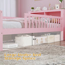 Bed With Headboard Storage Rack, 2 Under Bed Drawers, 3 Side Guardrails For Safety