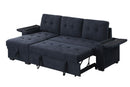 Ashlyn II - 84"W Woven Fabric Reversible Sleeper Sectional Sofa with Storage Chaise by HouseOfZazla