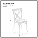 2-Pack Resin X-Back Chair, Dining Chair Furniture 2-Pack, Modern Farmhouse Cross Back Chair for Kitchen,Lime Wash