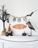Iron Boo Banner With Bats, For Halloween Holiday Decor - Black / Gray / Orange by HouseOfZazla