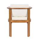 Outdoor Dining Chair Set of 4 with Curved Acacia Wood Arms