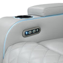 Elonzo - Power Motion Recliner With LED, Power Headrest & Speaker - Light Gray by Unique Piece Furniture