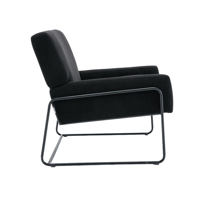 Accent Chair - Modern Industrial Slant Armchair with Metal Frame - Premium High Density Soft Single chair for Living Room Bedroom