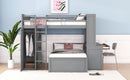 Loft Bed With A Twin Size Standalone Bed, Shelves, Desk, And Wardrobe by HouseOfZazla