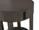 Jonah - MDF End Table With USB Ports - Light Brown by HouseOfZazla