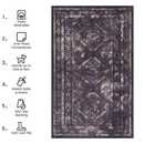 MAVAL Burgundy Washable Rug 8x10 Area Rug