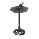 Lancaster Outdoor Aluminum and Iron Top Bird Bath with Iron Base, Bronze by HouseOfZazla