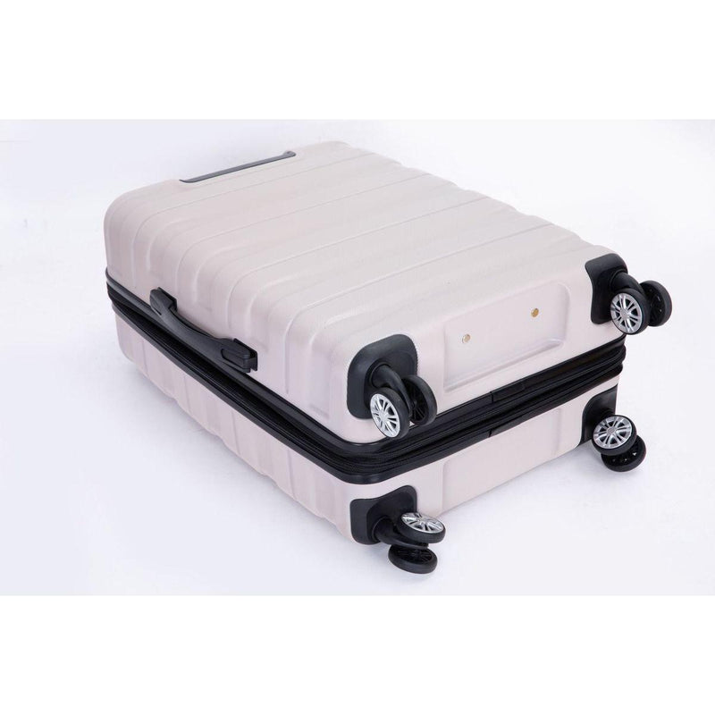 3 Piece Luggage Sets PC Lightweight & Durable Expandable Suitcase with Two Hooks, Double Spinner Wheels, TSA Lock, (21/25/29) Sand