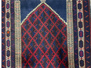 3x5 Vintage Handmade Tribal Wool Rug Balouchi Prayer Rug Afghan Rug Red Blue Wow