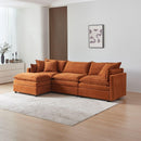 Modular L-Shaped Sectional Sofa with Ottoman, Chenille Fabric Sofa Couch, Comfy Upholstered Furniture for Living Room, Apartment, Studio, Office