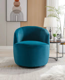 Swivel Accent Armchair Barrel Chair With Powder Coating Metal Ring by HouseOfZazla