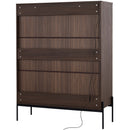 Modern Minimalist Style LED Curio Cabinet With Tempered Glass Door, Metal Legs by HouseOfZazla