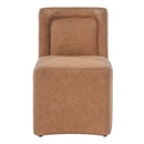 Set of 2 Camel PU Upholstered Dining Chairs
