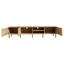 78" TV Stand For TVs Up To 85" With Closed Storage, Living Room Entertainment Center - Natural Wood by HouseOfZazla