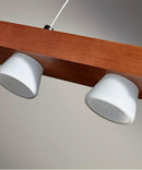 Adesso Burlington 24" W LED 4 Light Island/Dining Modern Pendant, Walnut Brushed Steel Metal Finish