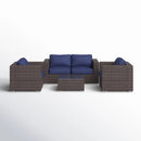 Wicker Seating Group Set With Table And Cushions by Unique Piece Furniture