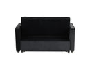 Maeve - Convertible Sleeper Loveseat With Tufting and Side Pocket - Black by HouseOfZazla